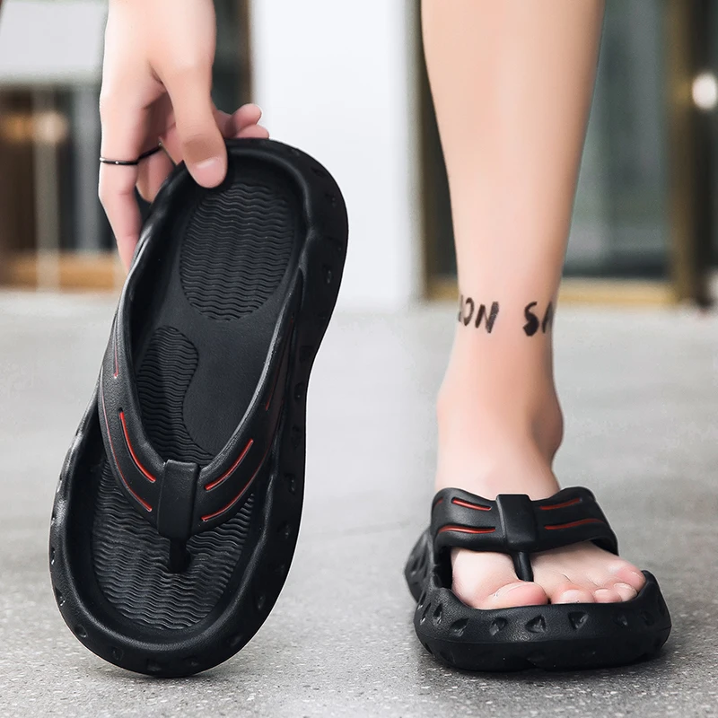 Chanclas antideslizantes de verano para hombre, sandalias de jardín al aire libre, cómodas y suaves, zapatillas de playa, suelas gruesas, novedad de