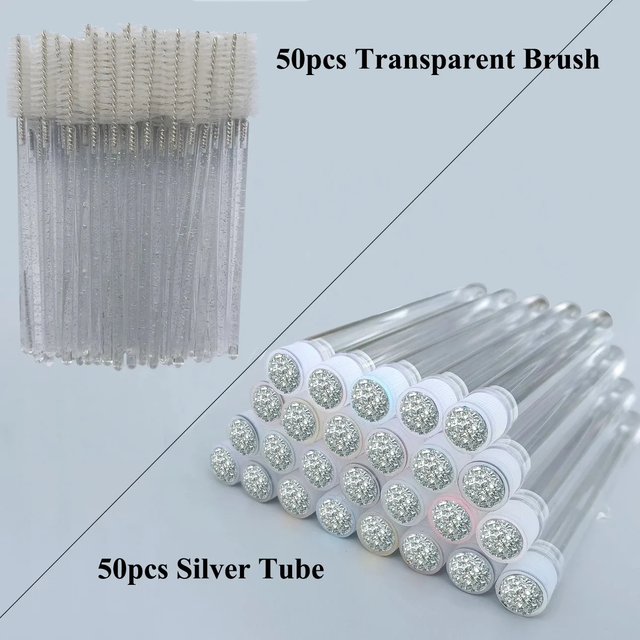 EyeLash Brushes 50pcs Reusable Eyelashes Brush Tube for Eyelash Extension Disposable Mascara Wands Eyebrow Brush Applicator