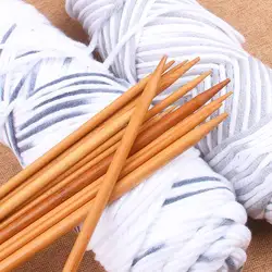 55pcs 11 Size 13,20,25,35 CM 2.0-5.0MM Double-Pointed Bamboo Knitting Needles Crochet Hooks for DIY Sweater Weave Crafts