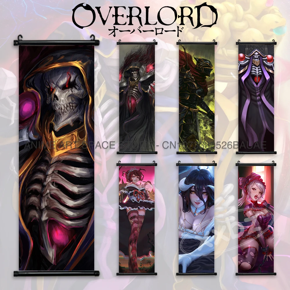 Overlord Hanging Painting Momonga Scrolls Pictures Momon Home Decor Touch Me Warm Boold Wall Art Canvas Anime Poster Wallpaper