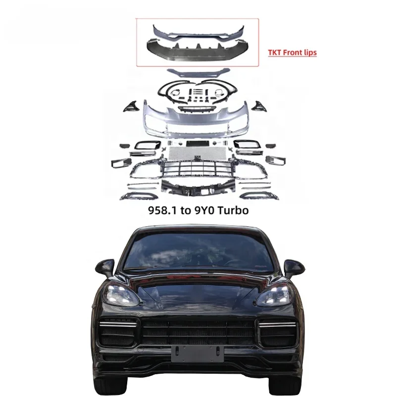 [1979LL]Car front bumper 2011 2012 2013 2014 958 958.1 bodykit upgrade to 9Y0 turbo body kits for Porsche Cayenne