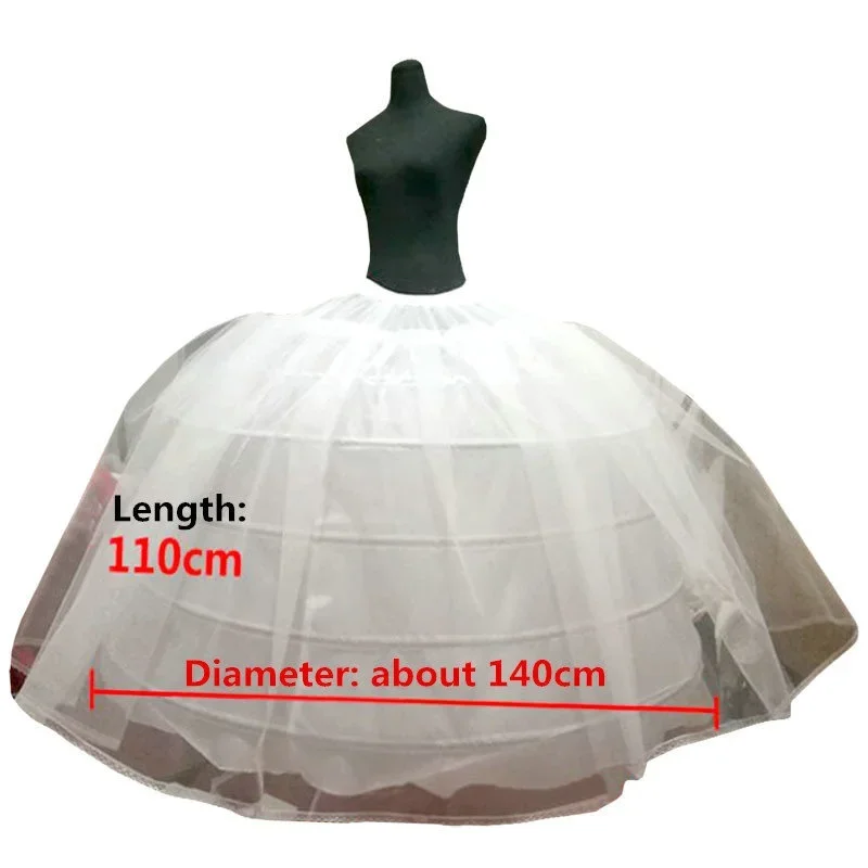 Anáguas Crinoline para Big Ball Gown, vestidos de casamento, Bridal Gowns, Underskirt Acessório, alta qualidade, 6 Hoops