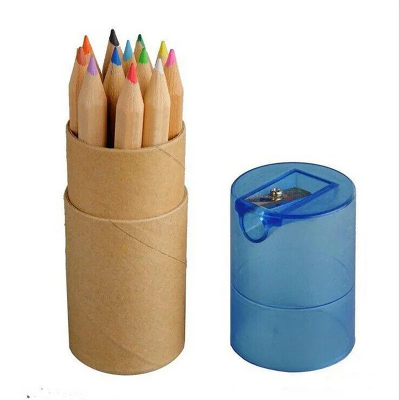 Juego de lápices de colores de madera con sacapuntas, lápices de colores borrables para niños, dibujo, pintura, crayones, artista, herramienta