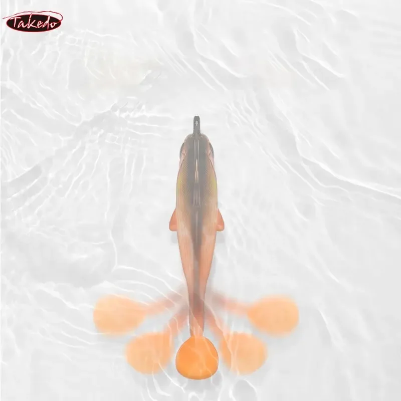 TAKEDO BZ01 LIVE SHAD Fishing Jig Lure Jig Fish Lead Fish Lead Head With T-shape Tail PVC Soft Lures Fishing Lure 3D Eyes