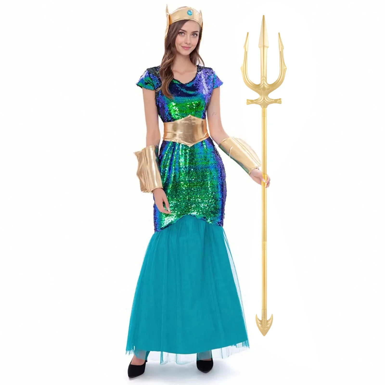 Unisex Kunststoff montieren Zepter Dreizack verstellbare Halloween Cosplay Zubehör Requisiten für Kostüme Partys