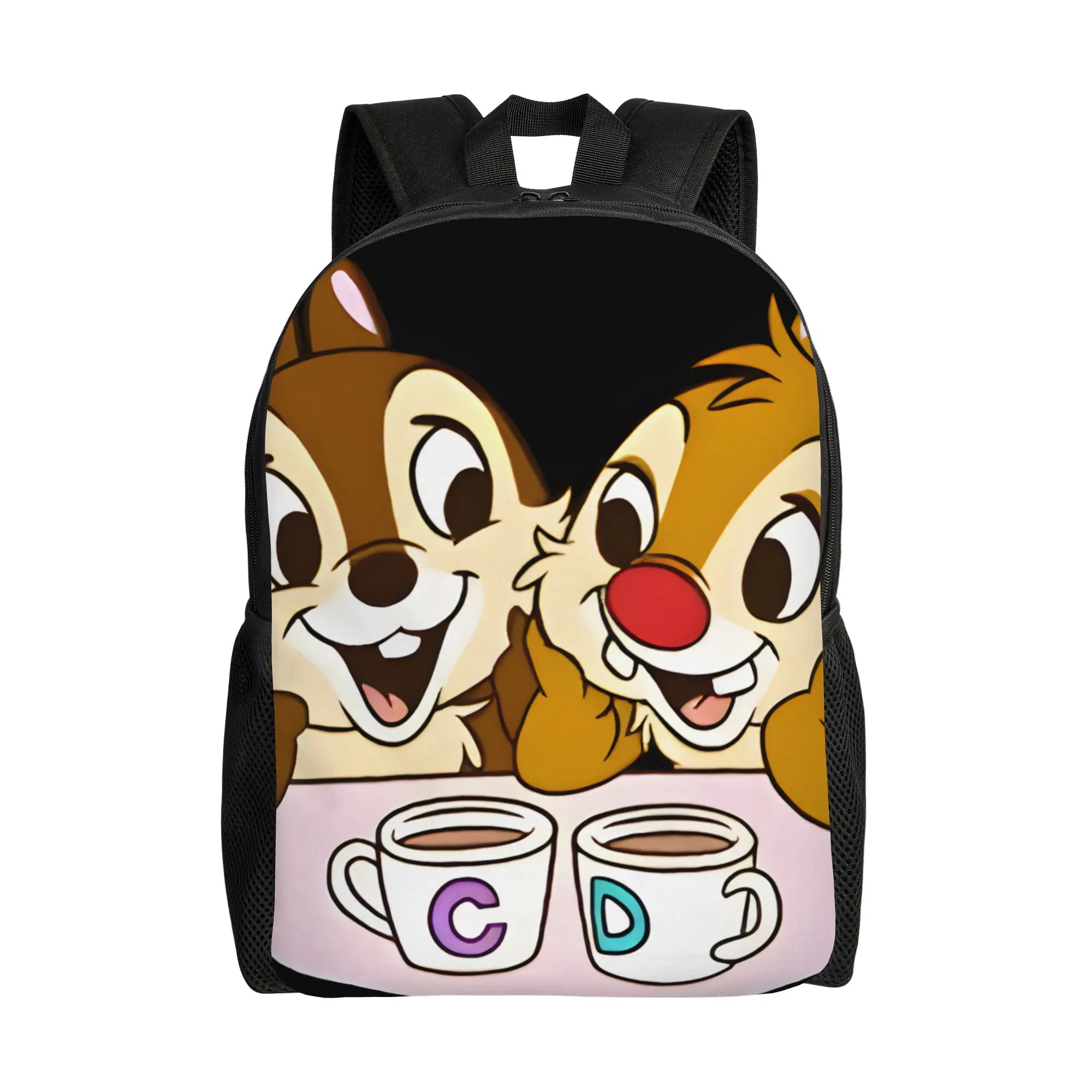 

1Piece Disney Coffee Daypack Zipper Closure Chip & Dale Backpack New Term Starts