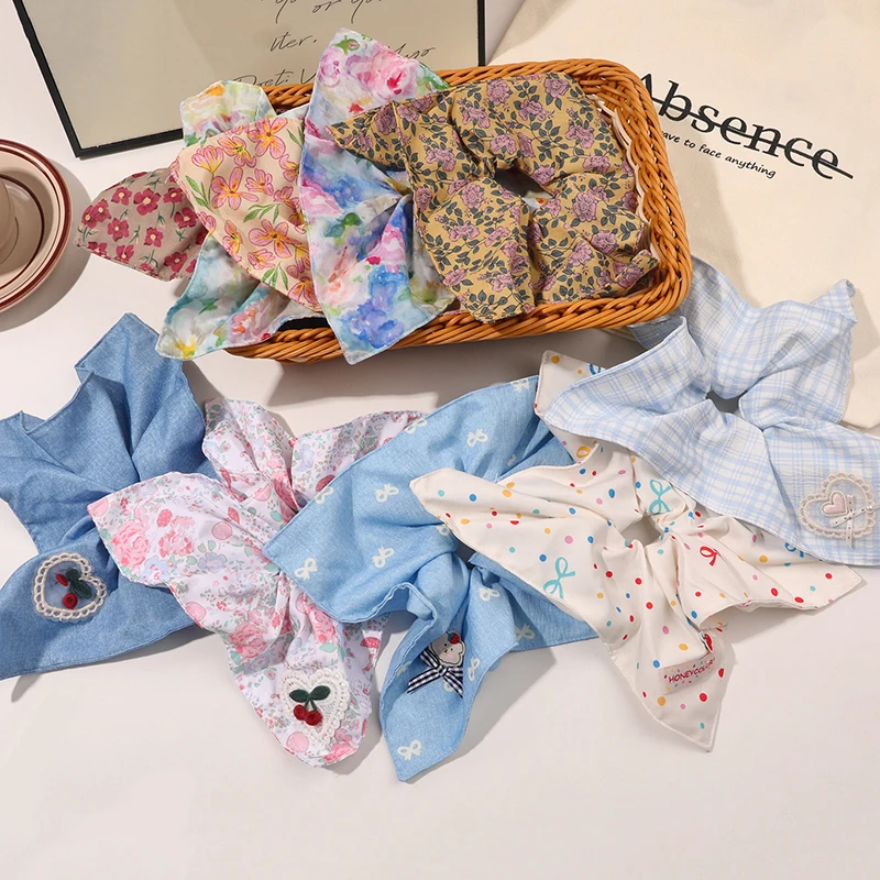 

Adorable Square Scrunchies Ladies Scarf, Hair Band Ornament, Stylish Headdress Hair Rope Accessories