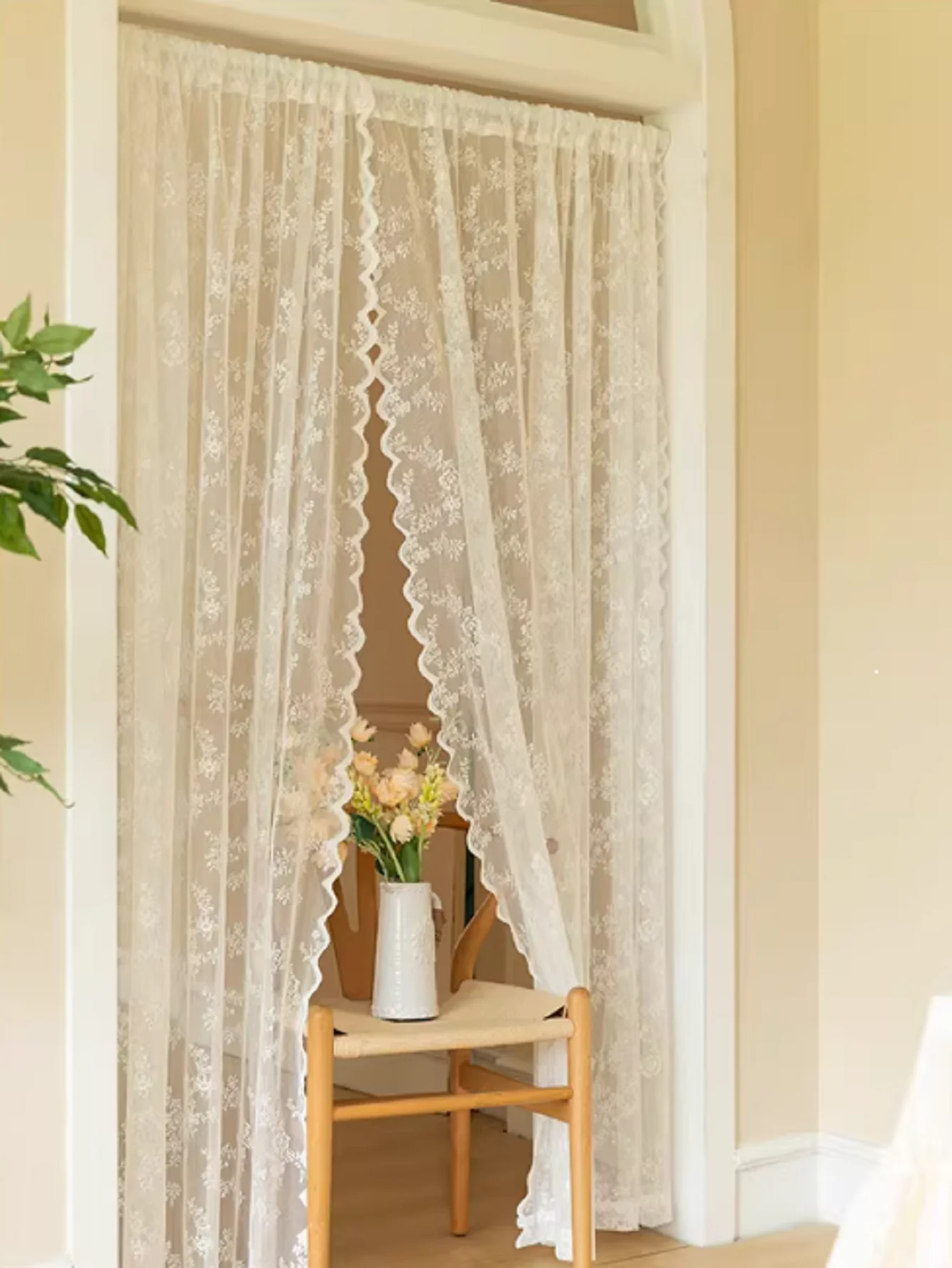 Rideau en dentelle florale tra - Guipure Lace Panel avis et prix