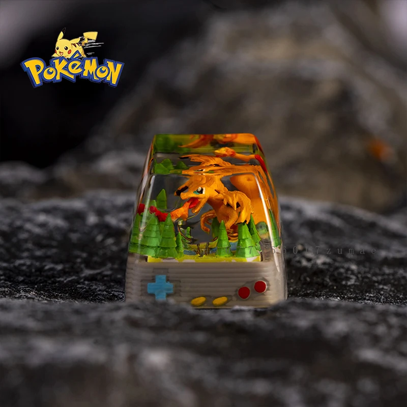 

Pokemon Anime Character Charizard Resin Keycaps Micro Landscape Handmade Customized Personalized Gift Mechanical Keyboard Keycap