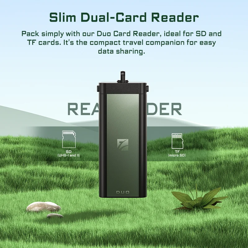 Freewell Portable Duo Reader Ultimativer SD TF- und Micro-SD-Kartenleser und Halter für professionelle Fotografen und Videografen – Detail 1