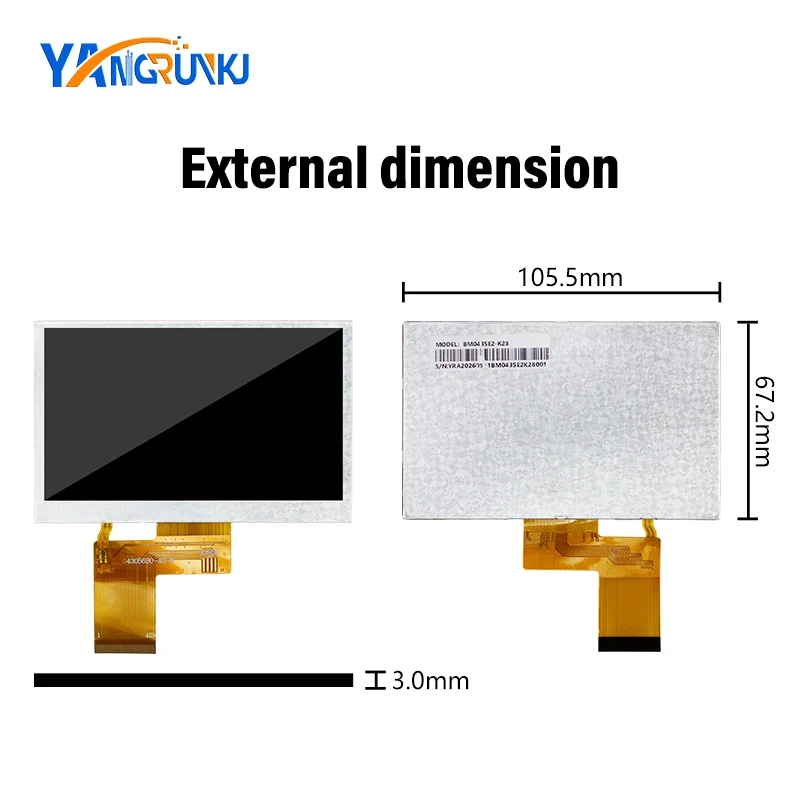 4.3Inch BM043SE2‑K28 480*272 RGB 40Pins Touch TFT LCD with HDMI Driver Board for Industrial HMI Handheld Touch Control Screen