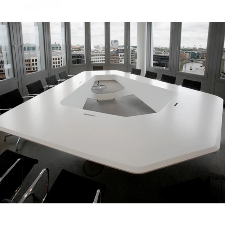 Top 10 Chinese Factory Supply Good Price Hexagon Meeting Table Conference Table White