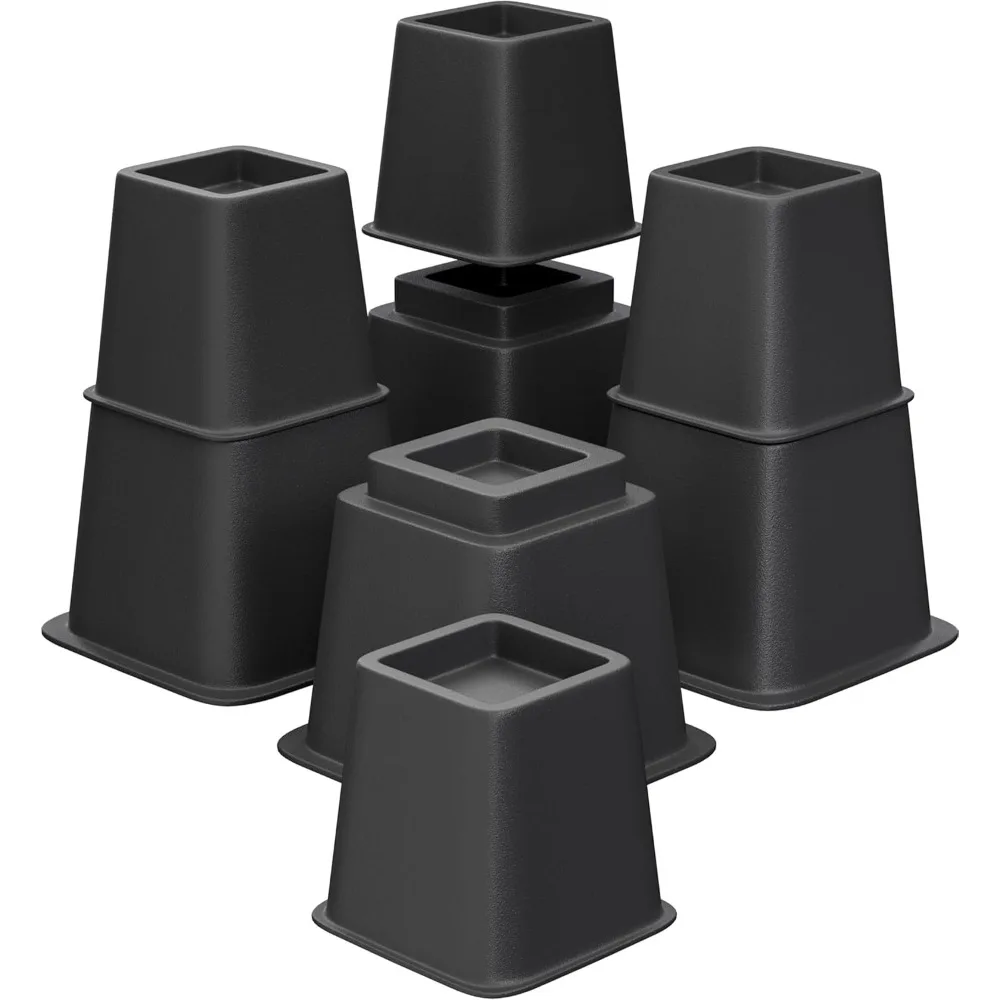 

Bed Furniture Riser 4, 5 or 9 inches, Versatile Bed and Furniture Riser - Heavy Duty, Stackable, Supports 550 lbs Each Riser - S