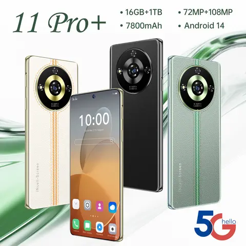 2025 오리지널 글로벌 버전 11 프로 스마트폰, 5G 7.6 인치 HD 스크린, 스냅드래곤 8 세대, 안드로이드 14.0 휴대폰, 잠금 해제 셀룰러