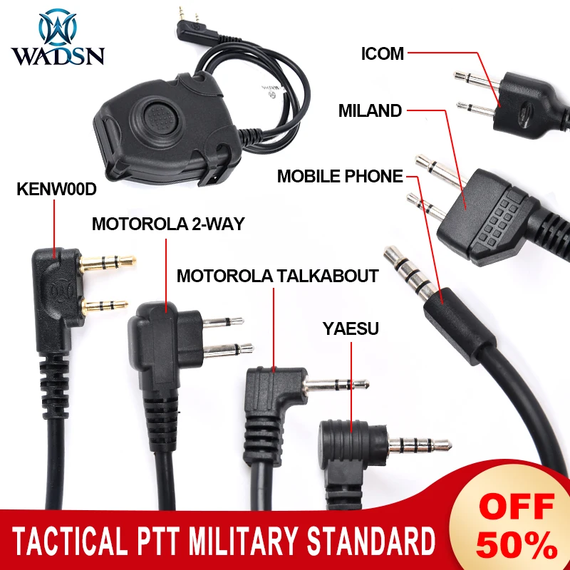 Wadsn Pelto PTT – Auriculares tácticos resistentes al agua para radio - imagen 2