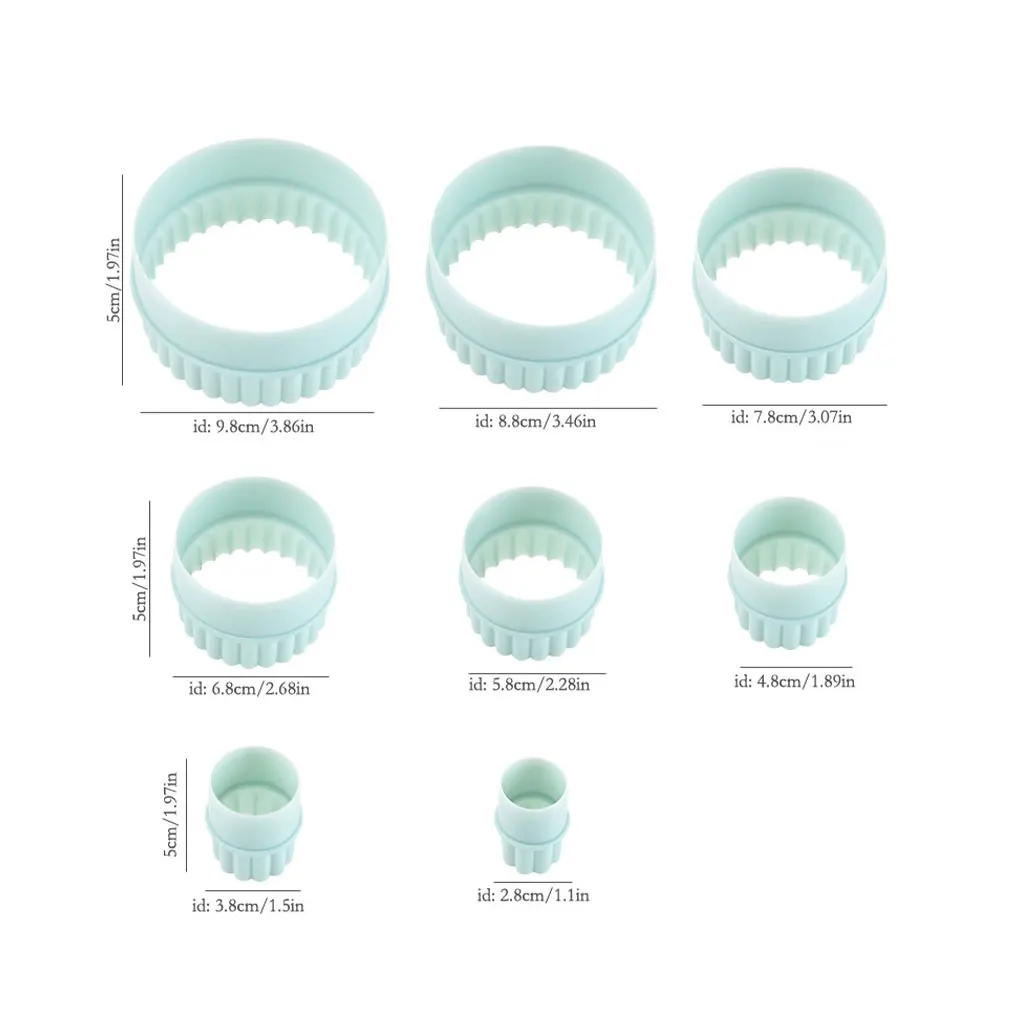 8 Pieces Cupcake Round ShapeCookie Cutter Mould Two Sided Reusable Fondant Tool Molds Multifunctional Pastries