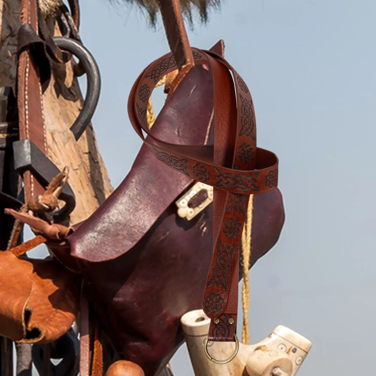 1 Set Gürteltasche Hüfttasche Cosplay Mittelalter Wikinger Pu Renaissance Kostüm Party Festival Halloween Rollenspiel Zubehör