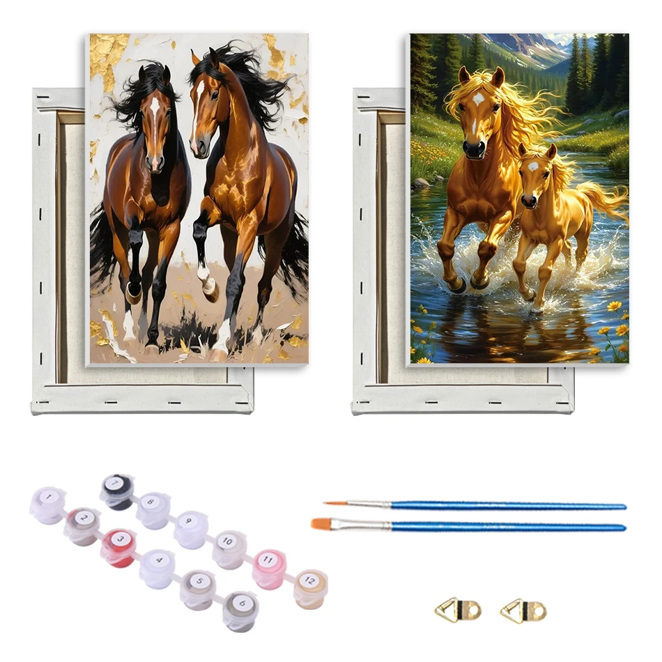 

SDOYUNO Painting Paints By Numbers Easy Draw For Beginner horse Animals 20x30cm With Frame Color Markers Canvas Home Decoration