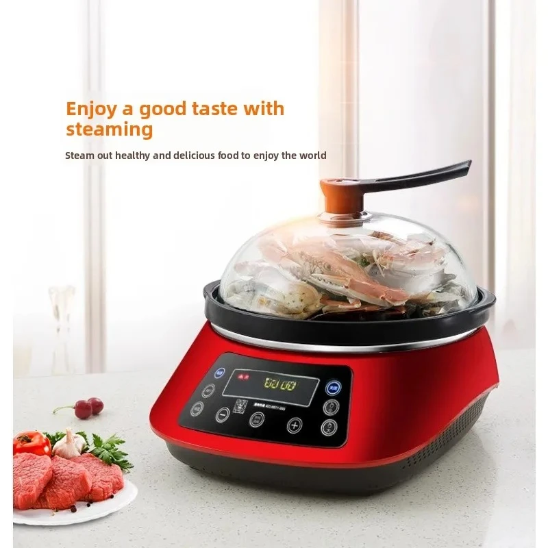The second-generation multi-functional electric steamer, seafood steam hot pot, household smart steamer, about 6L on the inner