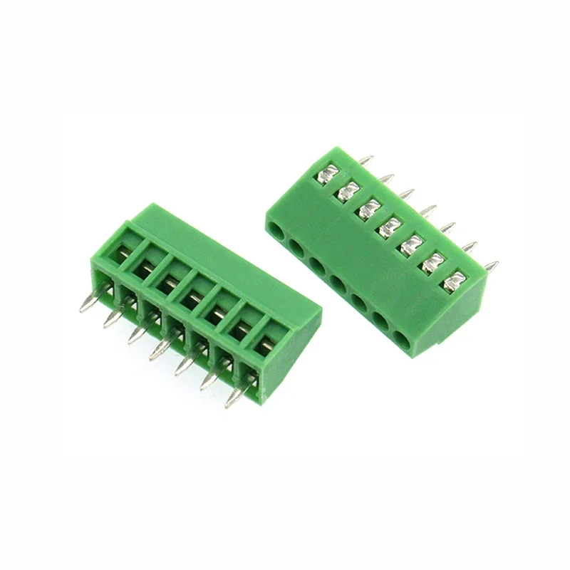 

500pcs/lot KF128 Pitch 2.54mm Screw PCB Green Terminal Block Connector 2P 3 4 5 6 12p Copper Plated Tin Pin