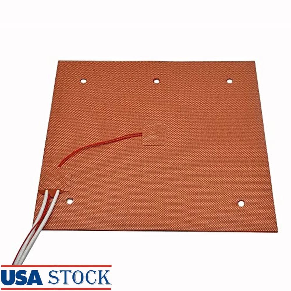 Calentador de cama caliente Ender 3 Pro de 235 mm, respaldo adhesivo de silicona flexible de 24 V, impresora 3D de 5 agujeros