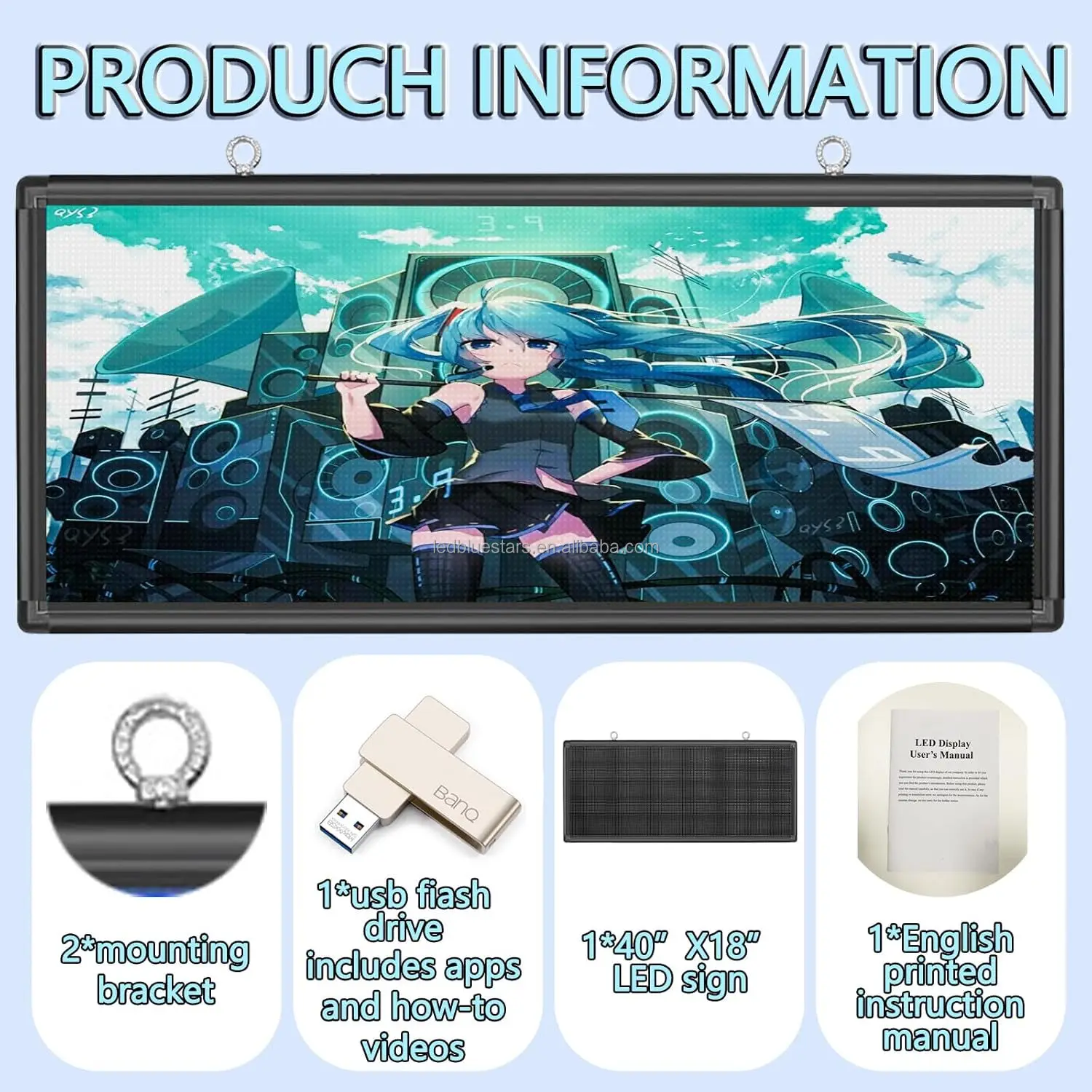 US 110V P10/P5/P6 Light Emitting Diode Display Panel Signage Restaurant Store IP65 Shopping Center Programmable Mobile