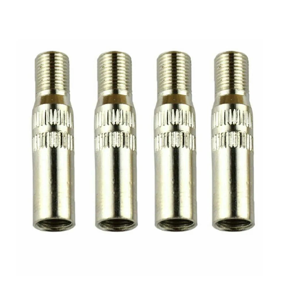Car Left/Right/Front/Rear Tire Inflation Rod 39mm 4Pcs Cap Stem Chrome Plated Brass For Car Truck Van Metal Screw-On Type