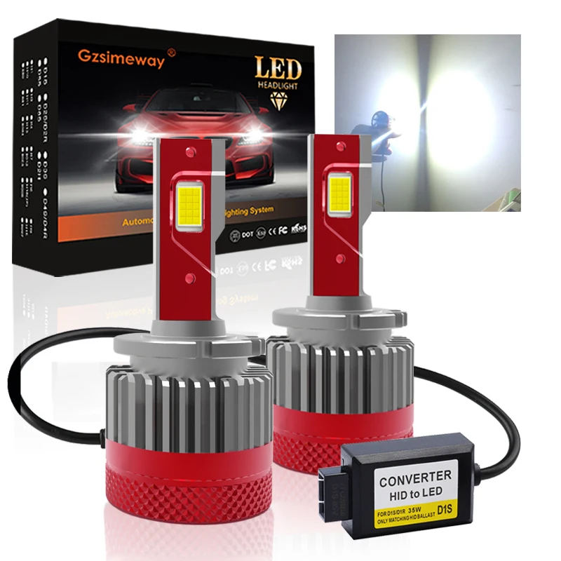 

2PCS 90000LM Auto Lamp D1S D3S LED Headlight HID D2S D4S D5S D8S D1R D2R D3R Canbus Turbo Car Light Bulbs 70W 6000K Plug&Play