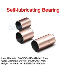 10Pcs Self Lubricating Composite Bearing Bushing Sleeve ID 3/4/5/6/8/10/12/14/15mm OD 5-17mm Height 3/4/5/6/8/10/12/15/20-40mm
