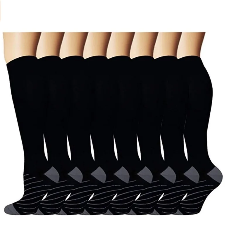 15- 20mmhg Knee High Stockings Graduated Unisex Copper Compression Socks Women Men Anti fatigue Pain Relief 2023 New Design