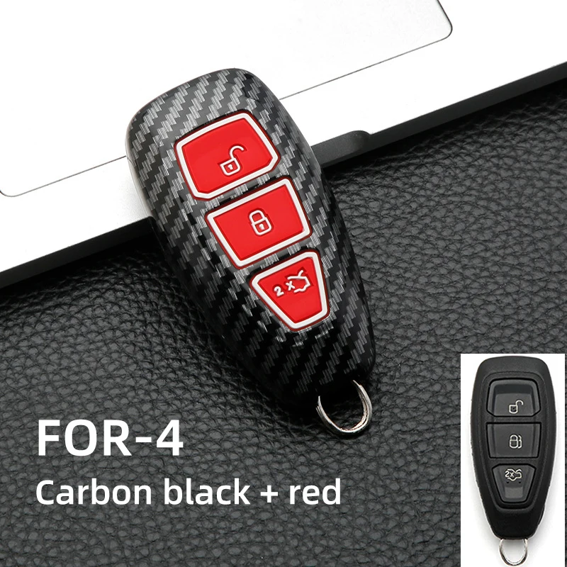 ABS Carbon Car Key Case For Ford Puma Grand C Max Focus Mondeo Kuga Fiesta Ecosport Transit Kuga ABS Remote Key Case - Image 4