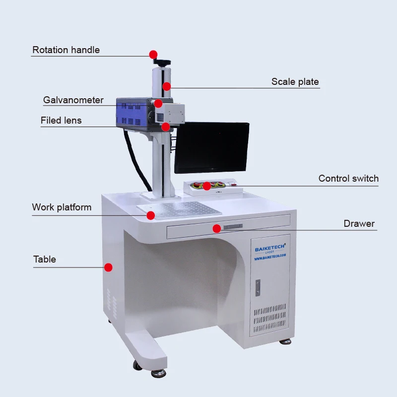 TH-50Pro 50W High Quality CO2 Laser Marking Marker Machine for Leather Paper Plastic Glass Ceramic Acrylic Laser Engraving
