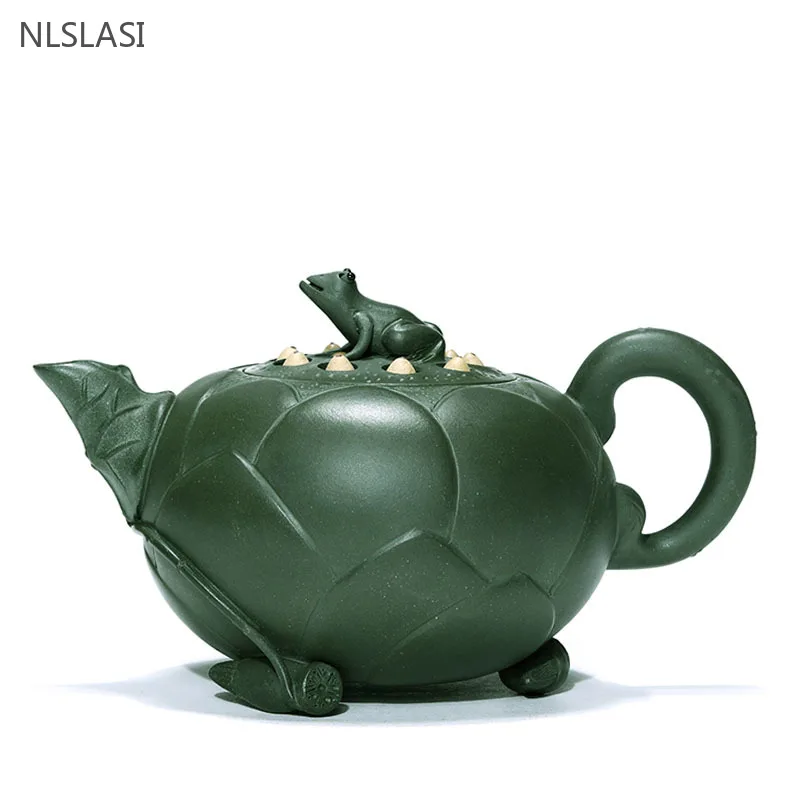 

400ml Chinese Yixing Purple Clay Teapots Filter Beauty Teaware Raw Ore Green Mud Tea Pot Handmade Large Capacity Tea Infuser