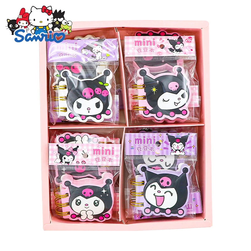 16pcs Sanrio Kuromi Mini Beanbook Student Portable Word Book Portable Cute Color Page Memo Modeling Coil Mini Book Wholesale