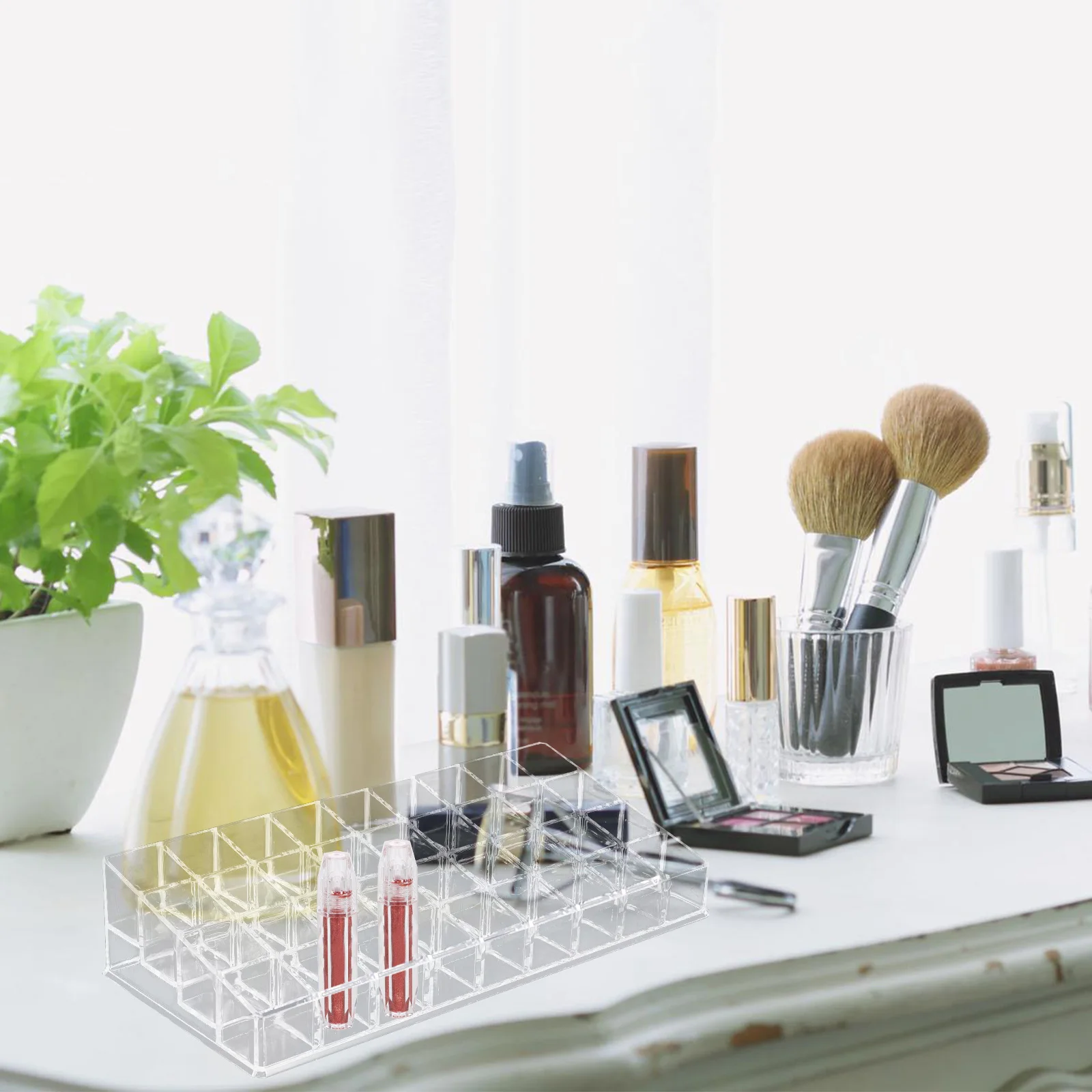 

36 Grids Clear Lipstick St ganizer High Capacity Clear Holder Transparent Display St Storage Box Makeup Brush ganizers