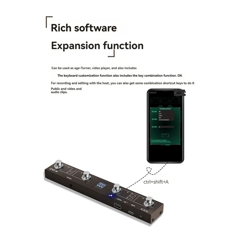 

A99I-M-Vave Wireless MIDI Controller Pro Keyboard Page Turner Foot Switch Support MIDI Host Interface Control Function