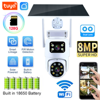 Solar Camera 2 Lens Outdoor WaterProof Tuya WiFi APP Alert Notification PTZ CCTV Surveillance Auto Tracking Smart Life Intercom