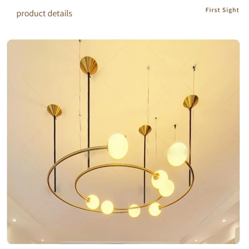 

Designer living room pendant light modern simple and atmospheric model room circular dining room bedroom lighting fixtures