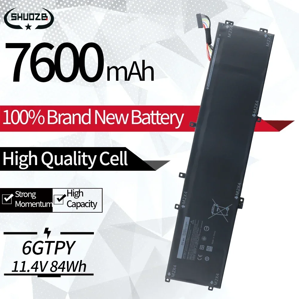 

New 6GTPY H5H20 Laptop Battery For Dell XPS 15 9560 9570 7590 For DELL Precision 5520 5530 Series Notebook 5XJ28 62MJV 84WH 56WH