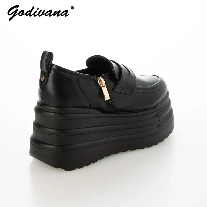 Japanese Trendy Retro Casual Sports Shoes New Autumn Female Thick-soled Muffin JK Uniform Shoes Women's Single Shoes Loafers image 6