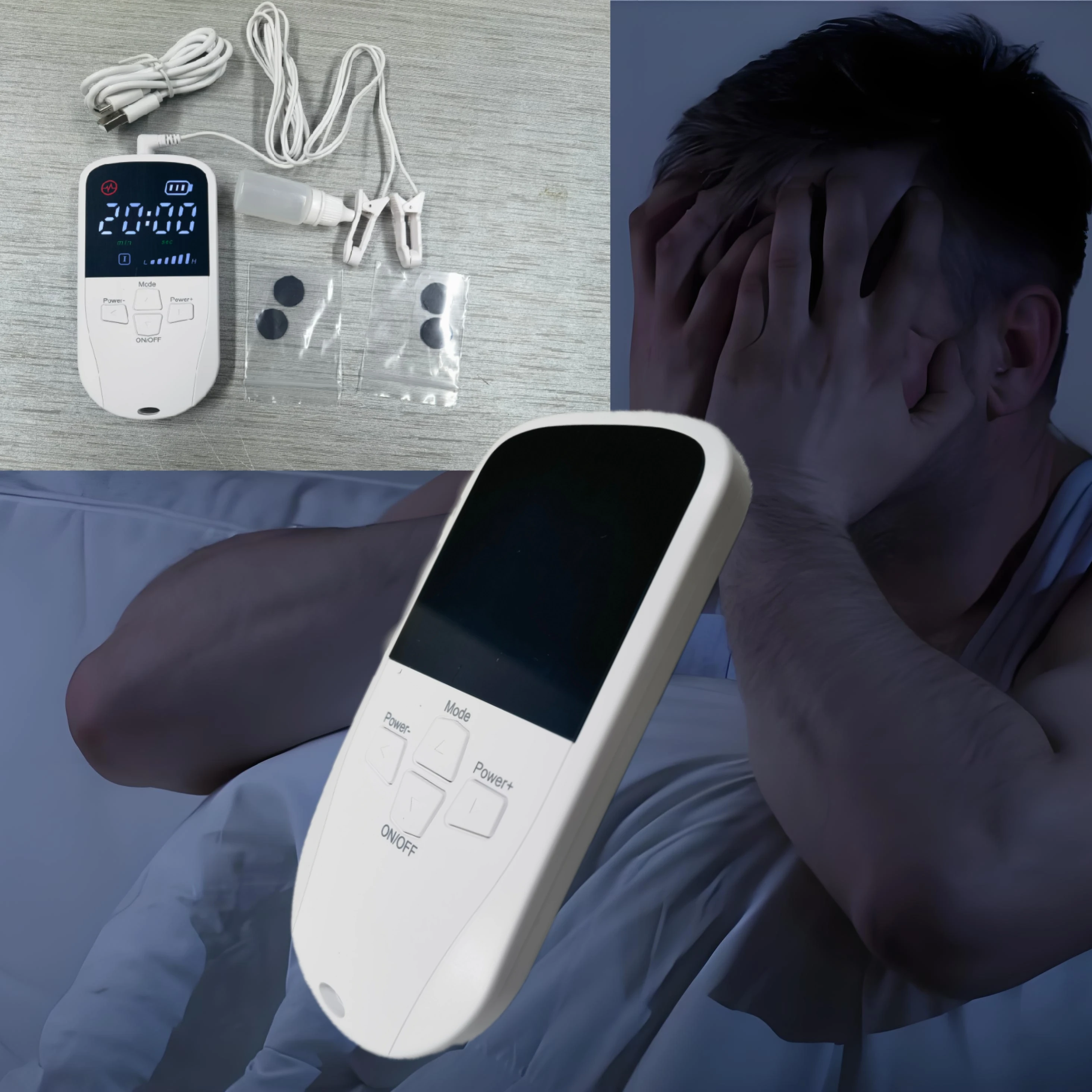 

HLKGO Mini CES Устройство для сна и стресса, портативный носимый нейрохимулятор для естественного облегчения тревоги с зажимами для ушей