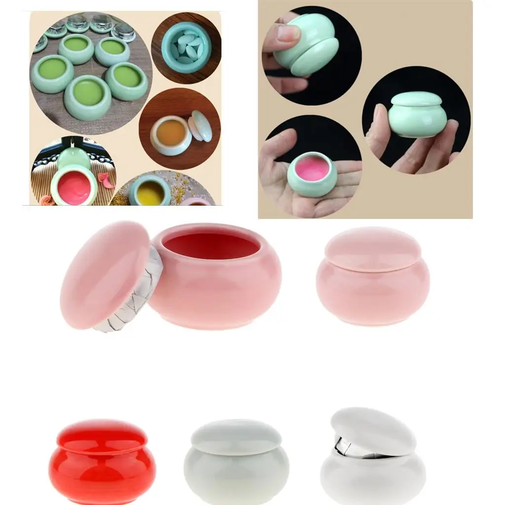 Ceramic Cosmetics Empty Jar Pot Lip Balm Bottle Storage Container 12g