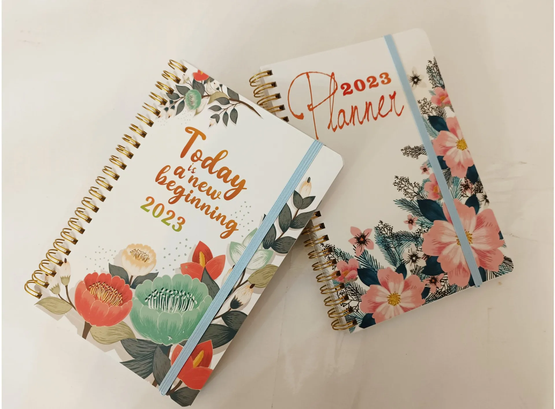 2023 Floral Frosted Cover Weekly And Monthly Planner  Wirebound Daily Life Notebook Students Writing Book School Office Supplies