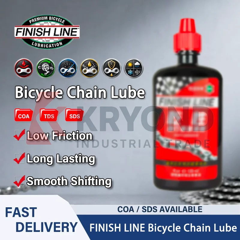 FINISH LINE Chain Lube Dry Wet Ceramic Wax 1-Step Cleaner Type for MTB Road Cycling Drivetrain Anti Rust 60ml 120ml Bike Oil