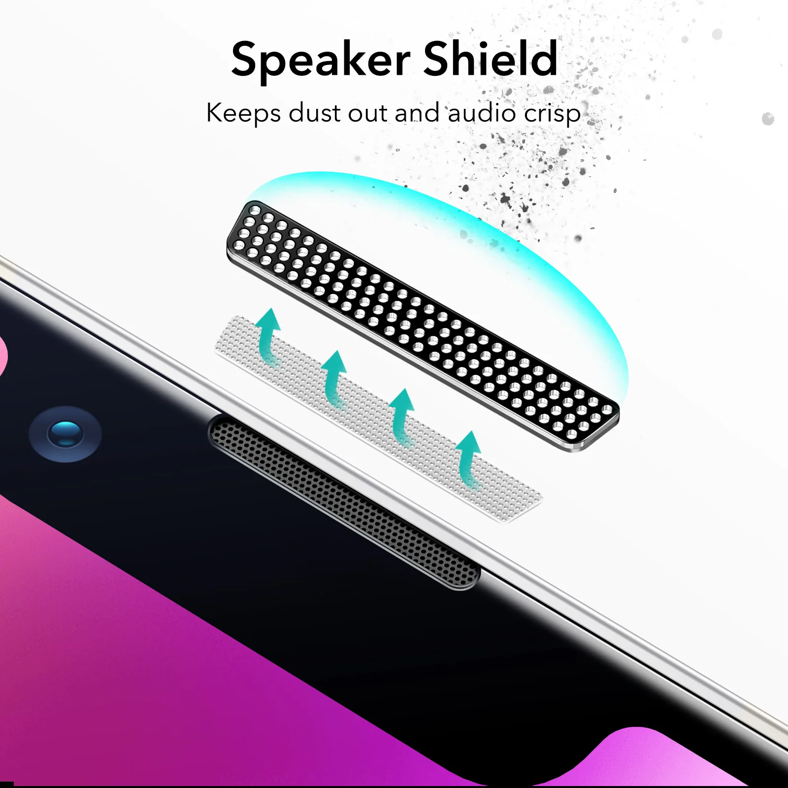 ESR Armorite Screen Protector for iPhone 14 Glass for 13 Pro Max for iPhone 13 Pro With earpiece dust Protection Black Edge Film