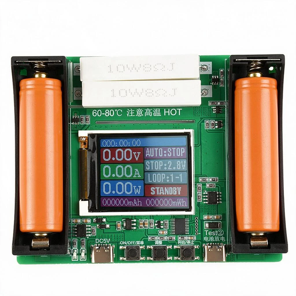DC5V Battery Capacity Tester 18650 Battery Capacity Internal Resistance Measuring Module LCD Display Type-C Power Detector