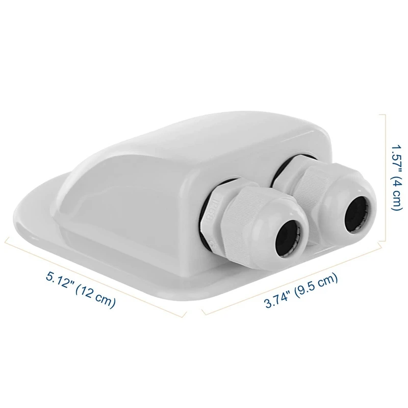 Paquete de 2 glándulas de entrada de cable solar impermeables IP68, carcasa de entrada de cable doble resistente a la intemperie para paneles solares de RV