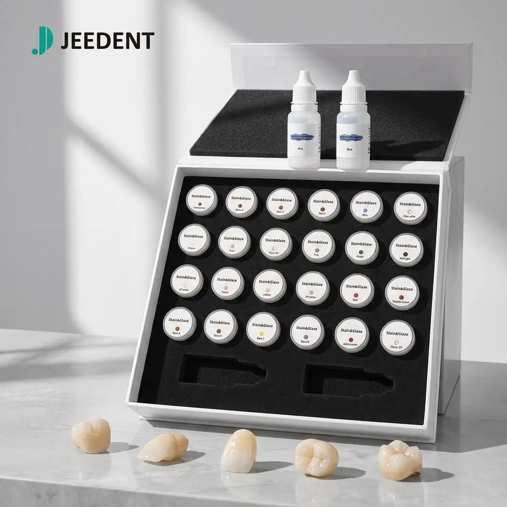 Dental Stain and Glaze 16 Color Kit for Zirconia Porcelain Aesthetic Repair 3D Glaze Fluorescence Lab Material 4g