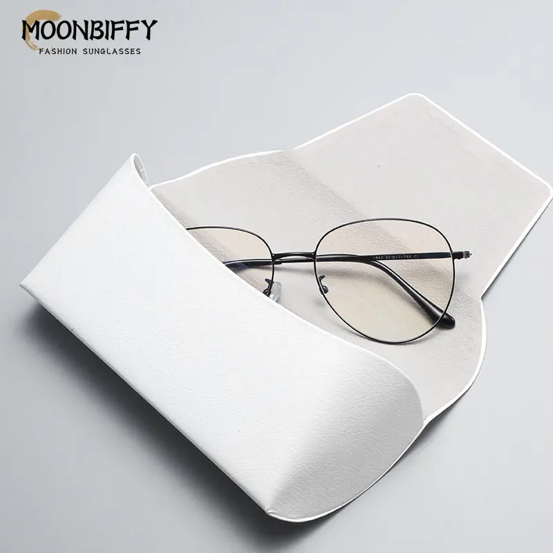 

Fashion Portable Myopia Glasses Case Sunglasses Storage Box Soft Leather Eyeglasses Cover Unisex Simple Solid Glasses Cases