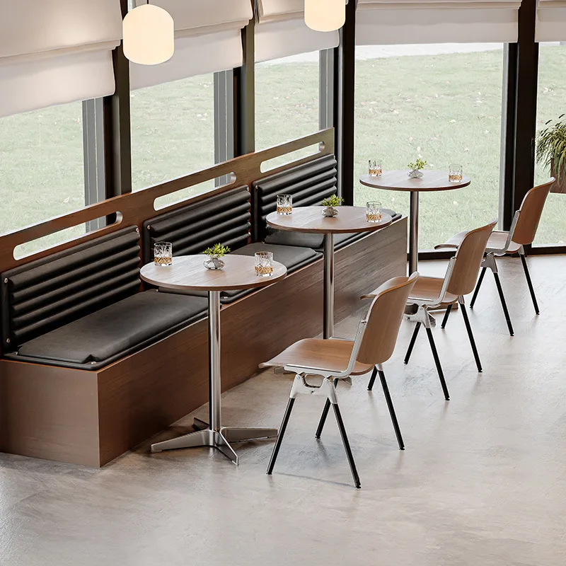 Medieval Dining Chair Stainless Steel Retro Restaurant Cafe Chair Catering Commercial Premium Backrest Dining Table and Chair